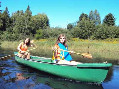 Girls canoeing